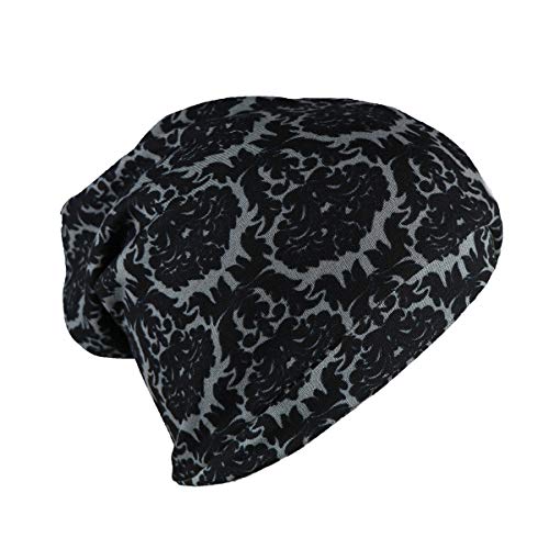 iSWEVEN Cotton Slouchy Beanie and Skull Cap for Summer, Winter, Autumn & Spring Season, Can be Used as a Helmet Cap Too - Free Size (7045A, Black) - Image 2