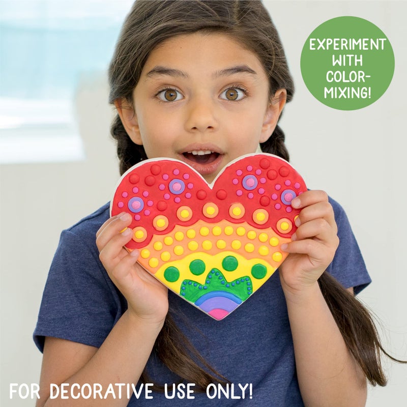 Creative Roots Paint Your Own Stepping Stones Multipack with Butterfly, Unicorn, & Heart, 3 Ceramic Stepping Stones (7 Inch Each), 18 Acrylic Paints, 3 Paintbrushes, Ages 8+ - Image 3