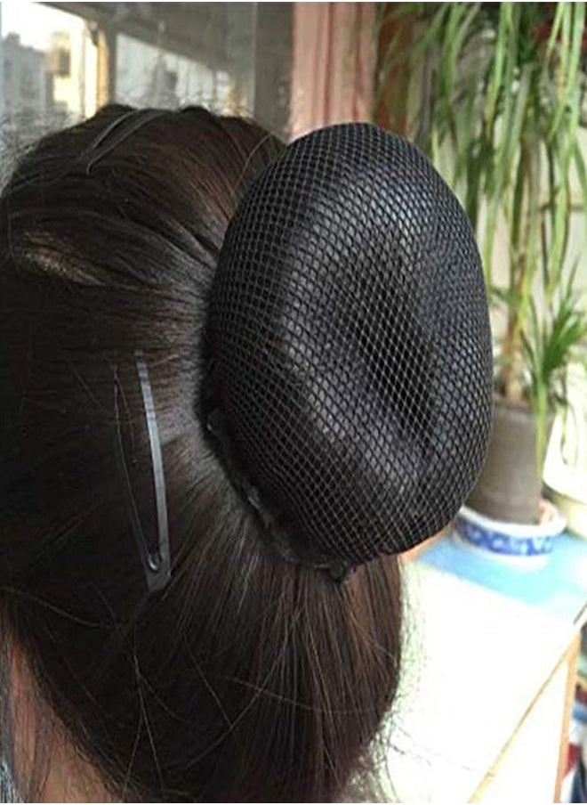 mollensiuer - 8Pcs Reusable Bun Hair Nets Elastic Flower Edge Hairnet For Ballet Bun Cover Dance Skating Gymnastics Performance Dancers Hair Accessories Black - Image 1