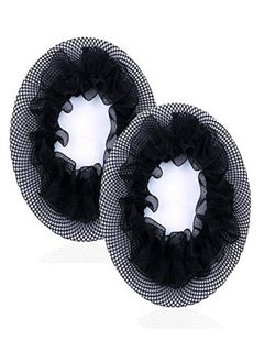 8Pcs Reusable Bun Hair Nets Elastic Flower Edge Hairnet For Ballet Bun Cover Dance Skating Gymnastics Performance Dancers Hair Accessories Black