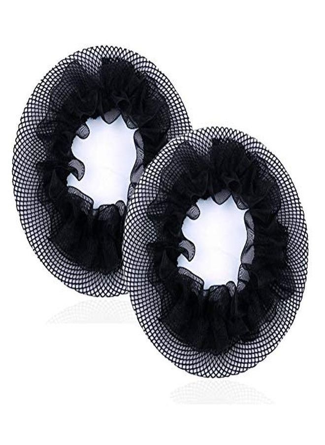 mollensiuer - 8Pcs Reusable Bun Hair Nets Elastic Flower Edge Hairnet For Ballet Bun Cover Dance Skating Gymnastics Performance Dancers Hair Accessories Black - Image 1