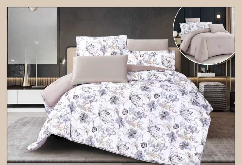Luxury microfiber double bed set — 6 pieces in perfect sizes: Bedspread 240x260cm, Fitted sheet 200x200cm, Pillowcases 50x75cm, Cushions 45x45cm - Image 1