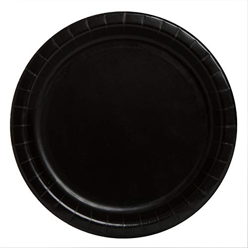 Unique Party Black Round Paper Dinner Plates - 9" (Pack of 8) - Eco-Friendly & Disposable Tableware - Perfect for Celebrations, Weddings & Gatherings - Image 4