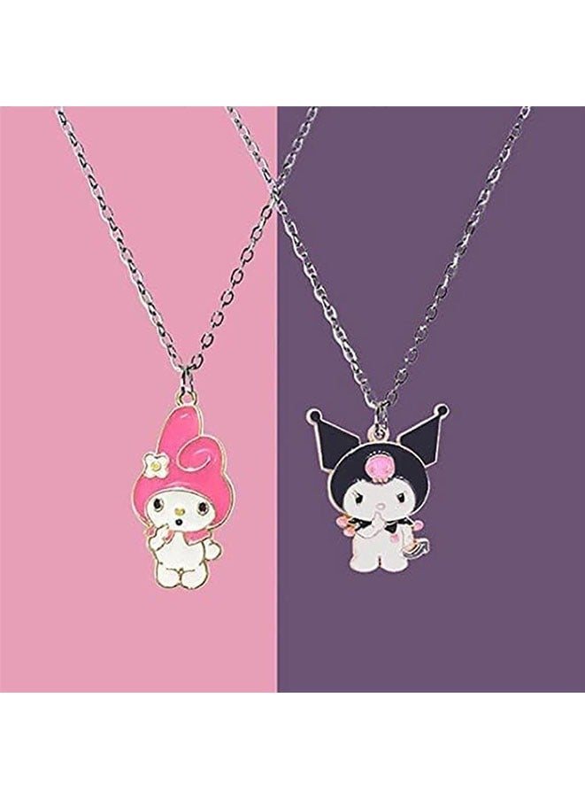 قلادة كروماي / مي ميلودي كرتون 2 قطعة - قلادة لطيفة مع تعليقة - إكسسوارات كاواي - هدية لصديقة أفضل للفتاة - Image 2