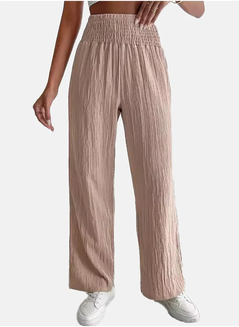 يونيكي Women Textured Straight Fit Trousers