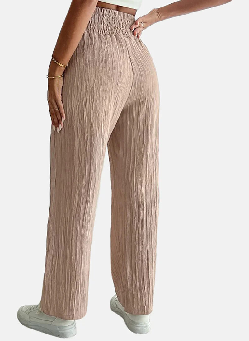 YUNIQEE Women Textured Straight Fit Trousers