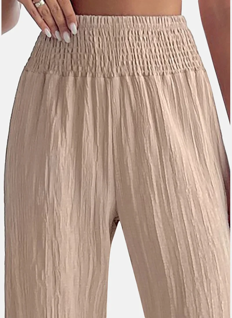 YUNIQEE Women Textured Straight Fit Trousers