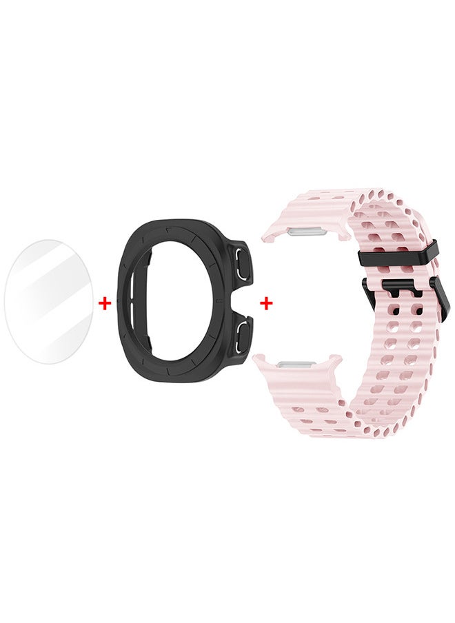 CATANES (for Samsung Galaxy Watch 7 Ultra) 3 Packs Silicone Band, Case and Screen Protector, Soft Ocean Silicone Sport Strap Replacement Accessory  - Image 3