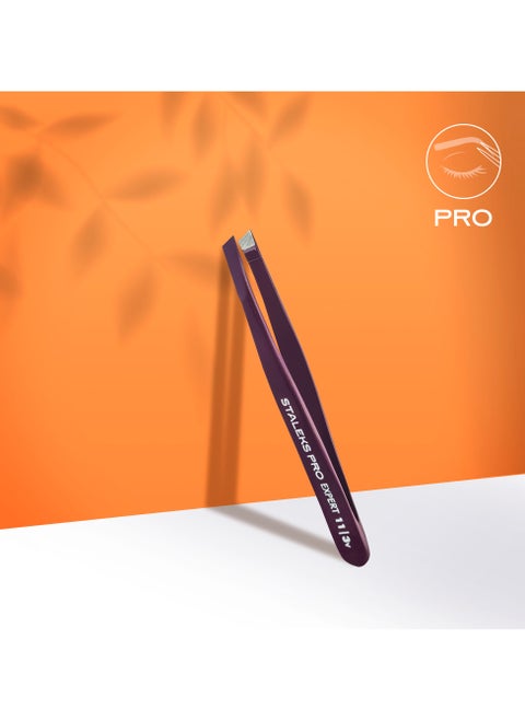 Eyebrow Tweezers Violet - EXPERT 11 | TYPE 3v (wide beveled)