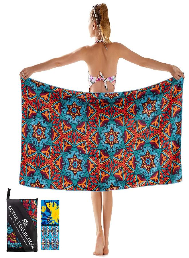 Akaso AKASO Microfiber Beach Towel Super Absorbent Quick Fast Dry Sand Free Oversized 63x31 inches Lightweight Towel, Pefect for Adults, Travel, Gym, Camping, Pool, Yoga, Outdoor and Picnic - Image 1