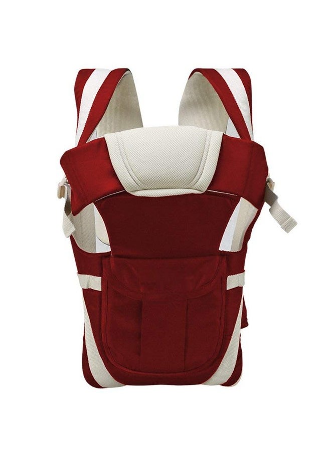 Chinmay Kids - 4-In-1 Adjustable Baby Carrier Cum Kangaroo Bag/Baby Carry Sling/Back/Front Carrier For Baby With Safety Belt And Buckle Straps For 0-18 Months (Maroon), Kid - Image 1