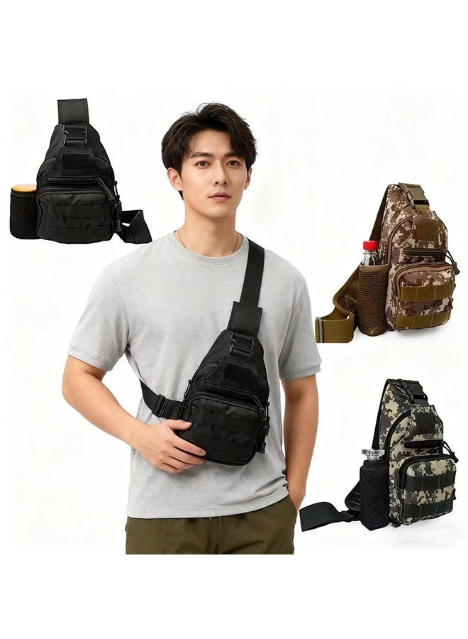 JCB CHIC حقيبة حمل للرجال، حقيبة كروس بودي مع حقيبة زجاجة مياه، حقيبة خصر عصرية، حقيبة ظهر للتنزه، حقيبة كتف تكتيكية، حقيبة كتف للتمارين الرياضية في الهواء الطلق، حقيبة سفر، حقيبة كتف للركض، التنزه، ركوب الدراجات (ألوان عشوائية)