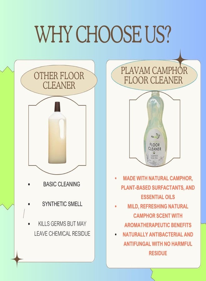 PLAVAM - Camphor Surface and Floor Cleaner (750 ml) | Natural | Organic| Herbal | Non - toxic | Skin friendly, Baby Safe & Pet Friendly | Removes Stains | Calming Fragrance - Image 5