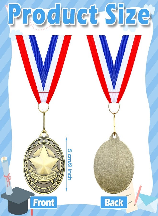 Remuuly 30 Pcs Principal Gold Medals Bulk 2'' Award Medals with Neck Ribbons Principal Trophy Award Prize Gift for Sports Participation Winner - Image 2