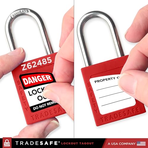 TRADESAFE Lockout Tagout Locks Set - 10 Red Keyed Alike Padlocks, 2 Keys Per Lock, OSHA Compliant Loto Locks for Lock Out Tag Out Stations, Premium Grade - Image 4