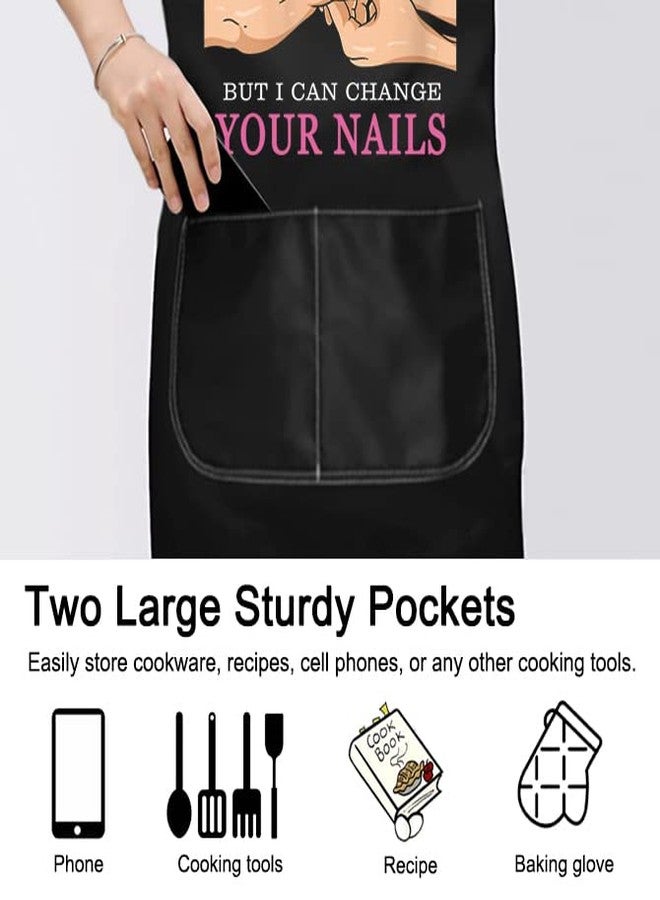 PXTIDY Nail Tech Apron With Pockets Nails Salon Apron Technician Aprons Manicurist Aprons Waterproof Adjustable (CHANGE YOUR) - Image 3
