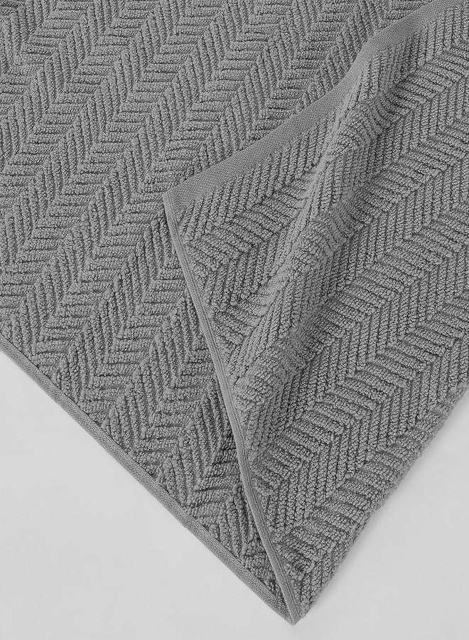 Modern Threads Otis 6-Piece 100% Cotton Towel Set - Zero Twist Jacquard Chevron - Includes 2 Bath Towels, 2 Hand Towels, 2 Washcloths - Absorbent, Quick Dry, Soft & Durable - Gray - Image 2