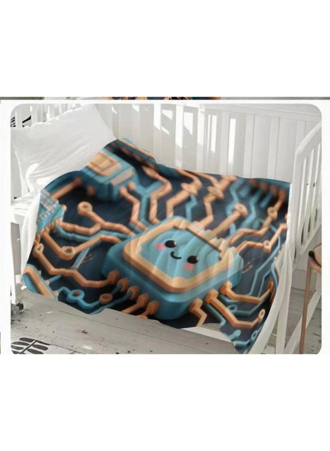 general Baby and children's cartoon flannel thin blanket (warm and comfortable, suitable for sleep, game use) 70cm*100cm - Image 2