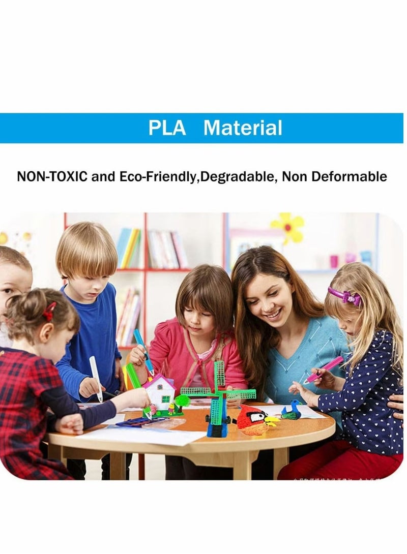 3D Pen Filament Refills, 3D Filament PLA 1.75mm, No Smells Filament for Most Intelligent 3D Pen and 3D Printer Eco-Friendly Materials, 20 Colors, Each Color 5M, Perfect for Creative Projects & Prototyping