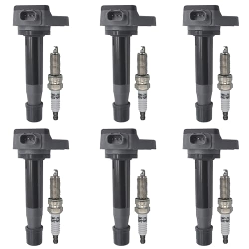 Autowxjq Ignition Coil Iridium Spark Plugs Set of 6pcs UF603 C1624 Compatible with Honda Pilot Accord Odyssey Ridgeline Acura MDX RDX TSX ZDX RL TL TSX 3.5L 3.7L V6 - Image 1