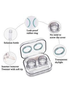 Generic 4PCS Contact Lens Care Case Beauty Contact Lens Case Contact Lens Storage and Soaking Case Contact Lens Case with Tweezers Wearing Rod Bottle Purple Pink Green Blue  - Image 4
