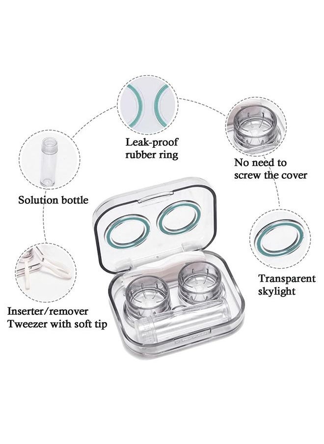 Generic 4PCS Contact Lens Care Case Beauty Contact Lens Case Contact Lens Storage and Soaking Case Contact Lens Case with Tweezers Wearing Rod Bottle Purple Pink Green Blue  - Image 4