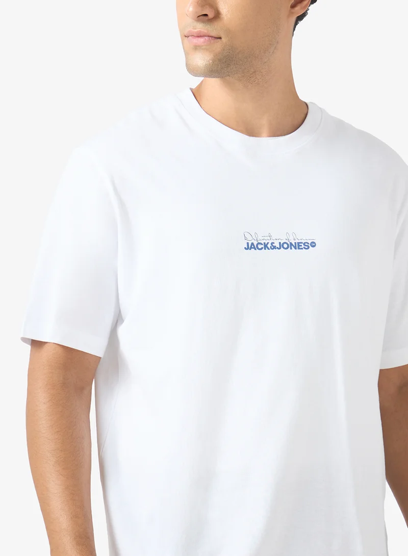 JACK & JONES  Casual Relaxed Fit Crew Neck T-Shirt for Men | Best Price UAE