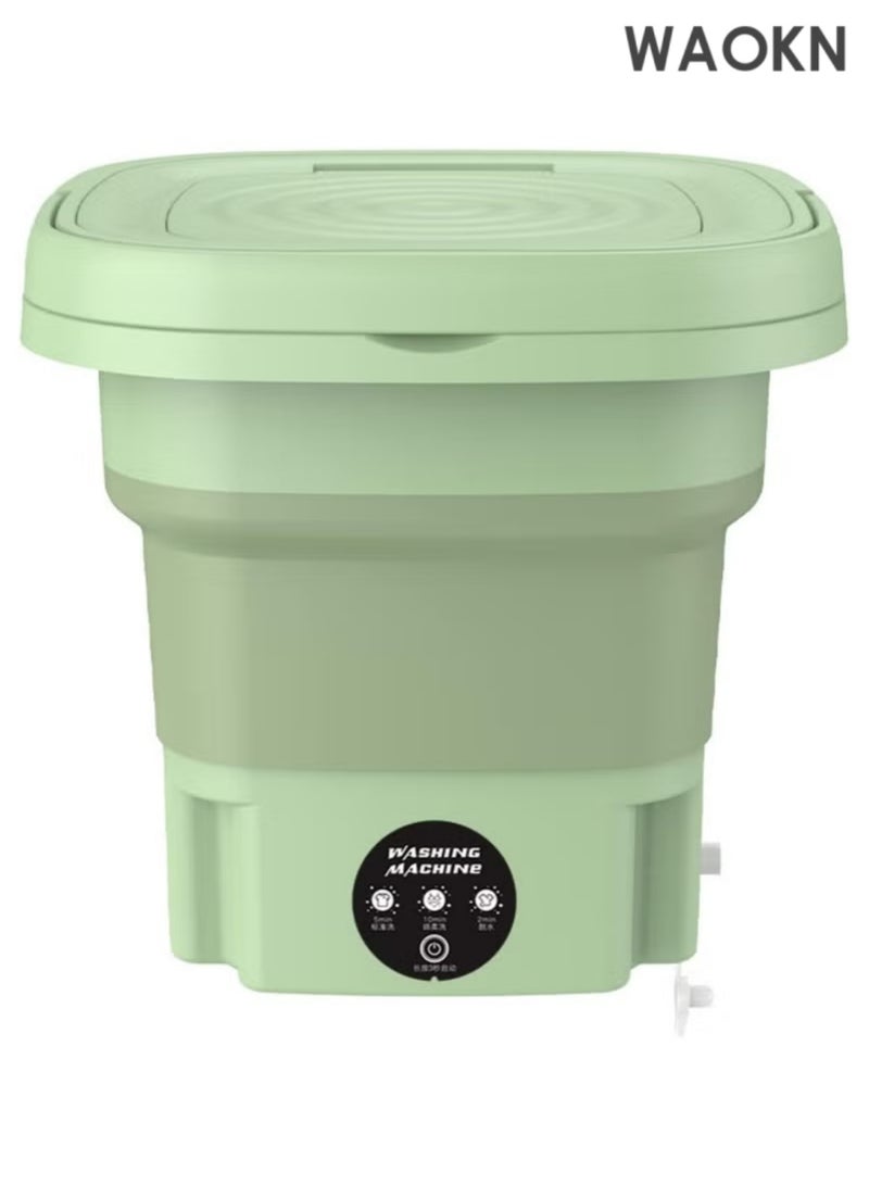 دبليو أيه أو كي أن غسالة ملابس صغيرة محمولة قابلة للطي، دلو أوتوماتيكي صغير للملابس الداخلية المنزلية القابلة للطي، غسالة ملابس أطفال، مناسبة للسفر والتخييم والسكن الجامعي - Image 1