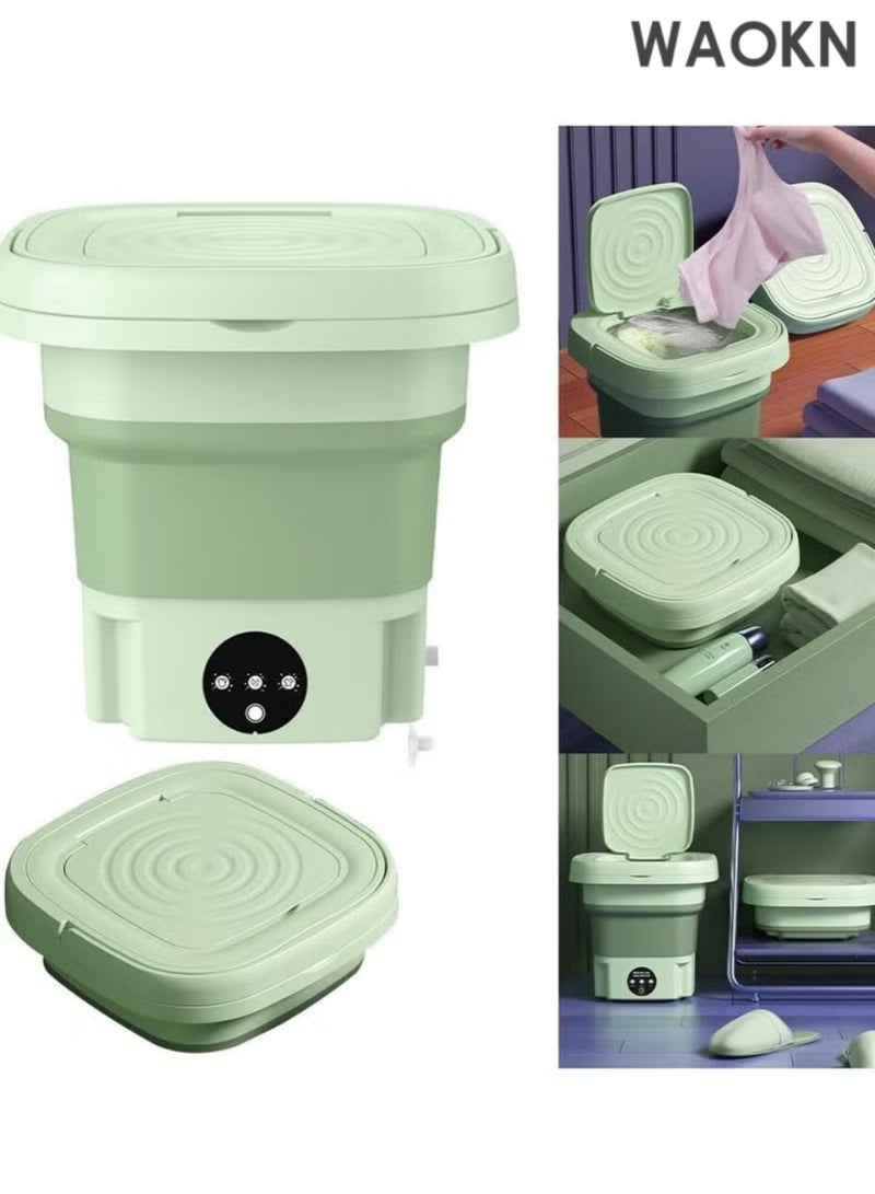 دبليو أيه أو كي أن غسالة ملابس صغيرة محمولة قابلة للطي، دلو أوتوماتيكي صغير للملابس الداخلية المنزلية القابلة للطي، غسالة ملابس أطفال، مناسبة للسفر والتخييم والسكن الجامعي - Image 2