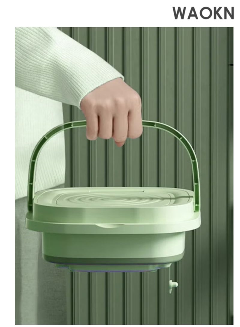 دبليو أيه أو كي أن غسالة ملابس صغيرة محمولة قابلة للطي، دلو أوتوماتيكي صغير للملابس الداخلية المنزلية القابلة للطي، غسالة ملابس أطفال، مناسبة للسفر والتخييم والسكن الجامعي - Image 3