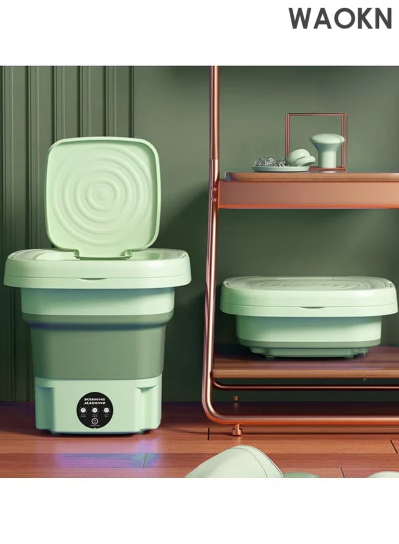 دبليو أيه أو كي أن غسالة ملابس صغيرة محمولة قابلة للطي، دلو أوتوماتيكي صغير للملابس الداخلية المنزلية القابلة للطي، غسالة ملابس أطفال، مناسبة للسفر والتخييم والسكن الجامعي - Image 4