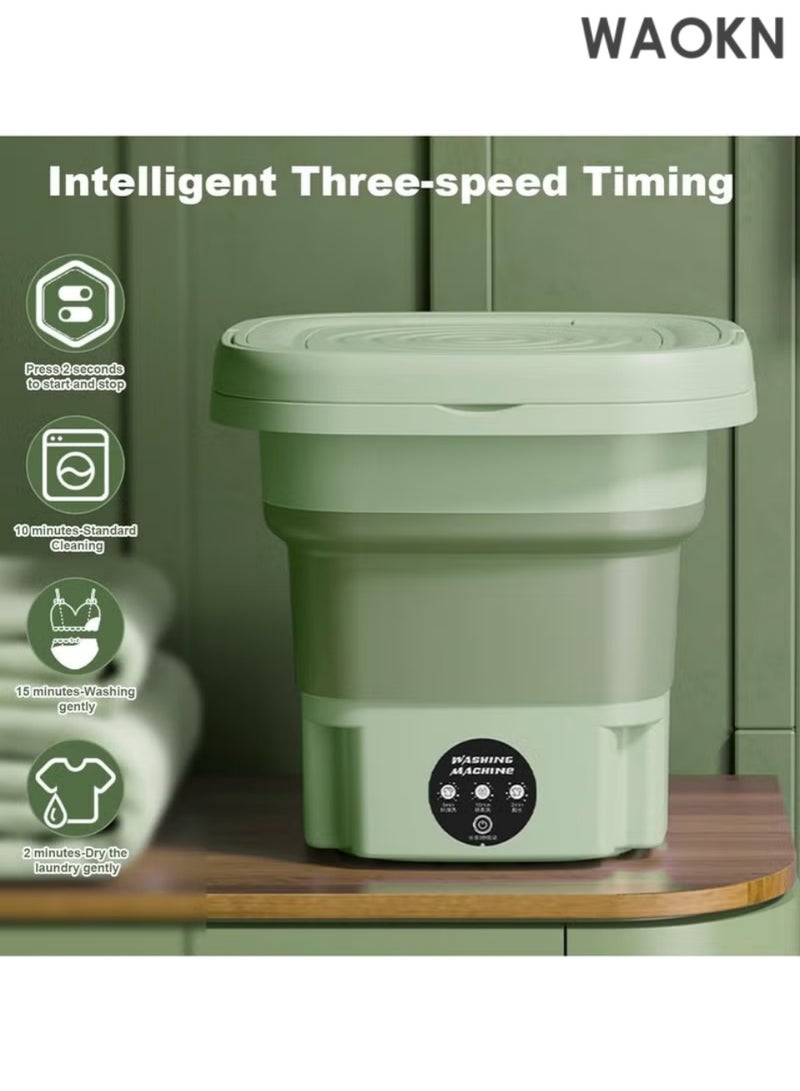 دبليو أيه أو كي أن غسالة ملابس صغيرة محمولة قابلة للطي، دلو أوتوماتيكي صغير للملابس الداخلية المنزلية القابلة للطي، غسالة ملابس أطفال، مناسبة للسفر والتخييم والسكن الجامعي - Image 5