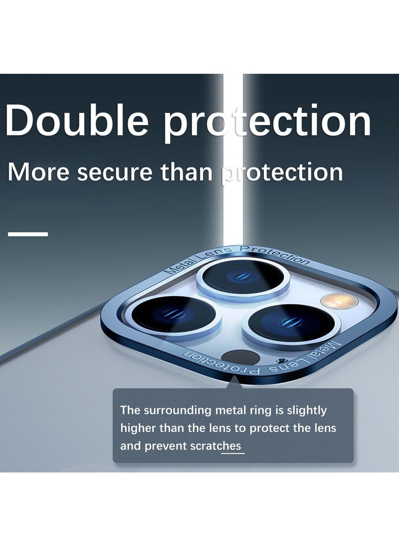 Color Fans - Magnetic Case For iPhone 14 Pro Max 6.7 inch Shockproof Metal Lens Frame Clear Matte Cover Blue - Image 1