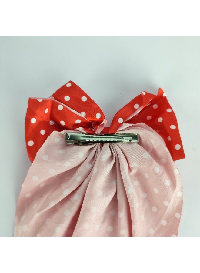 Large satin bow hair clip - high quality material - Image 3