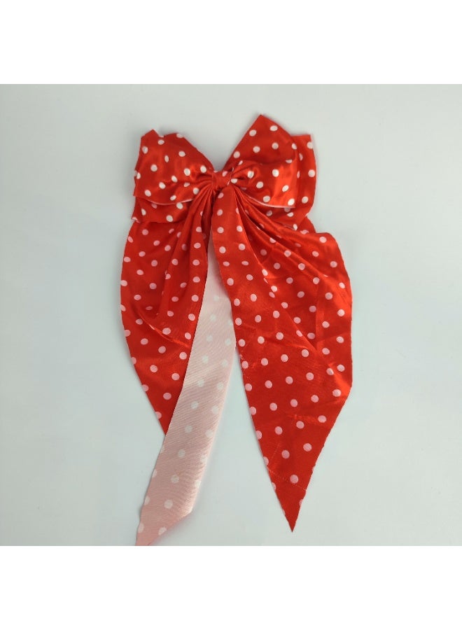 Large satin bow hair clip - high quality material - Image 1