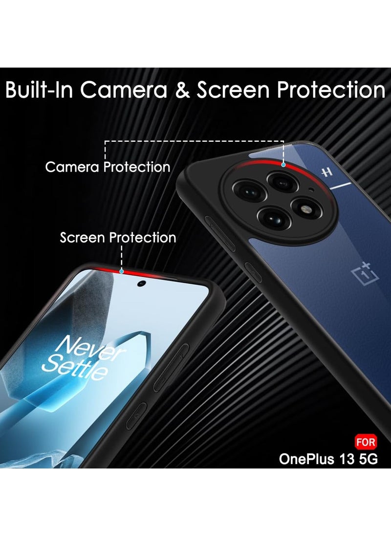 Generic - Case Cover Shockproof Hard PC Back Soft TPU Frame Anti-yellowing Slim Protective Cover Compatible with OnePlus 13  (Clear) - Image 1