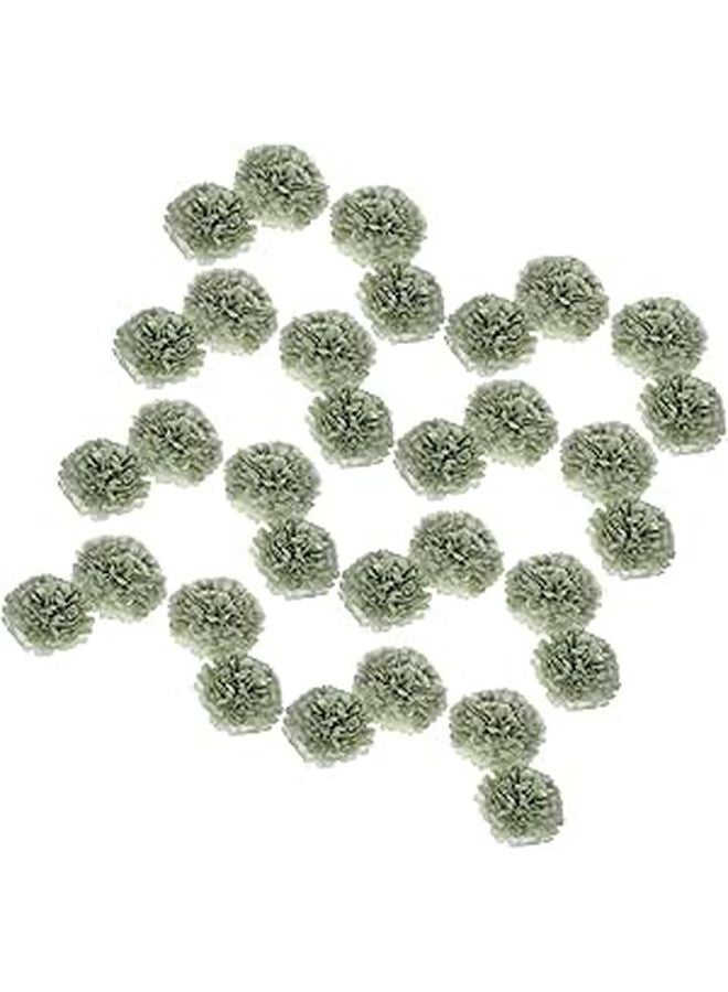 كرات الزهور المعلقة من ورق الأنسجة الأخضر 25 سم 30 سم لتزيينات حفلات أعياد الميلاد والزفاف - Image 1