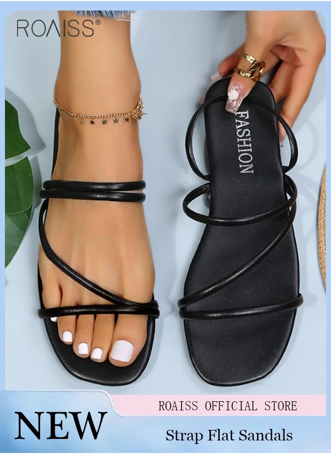 Fashion Simple Versatile Sandals For Women Daily Commuting Summer Thin Straps Open Toe Hollow Flat Bottom 2-Wear Sandals Or Slippers - pzsku/Z0256DF8B7DDA81FB5F48Z/45/_/1722238104/8d318f7a-c2a0-43fd-8cd7-459b49c6d9c3