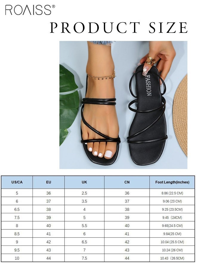 Fashion Simple Versatile Sandals For Women Daily Commuting Summer Thin Straps Open Toe Hollow Flat Bottom 2-Wear Sandals Or Slippers - pzsku/Z0256DF8B7DDA81FB5F48Z/45/_/1722238105/7873c1c8-cea5-4521-89af-8f27cab9c25b