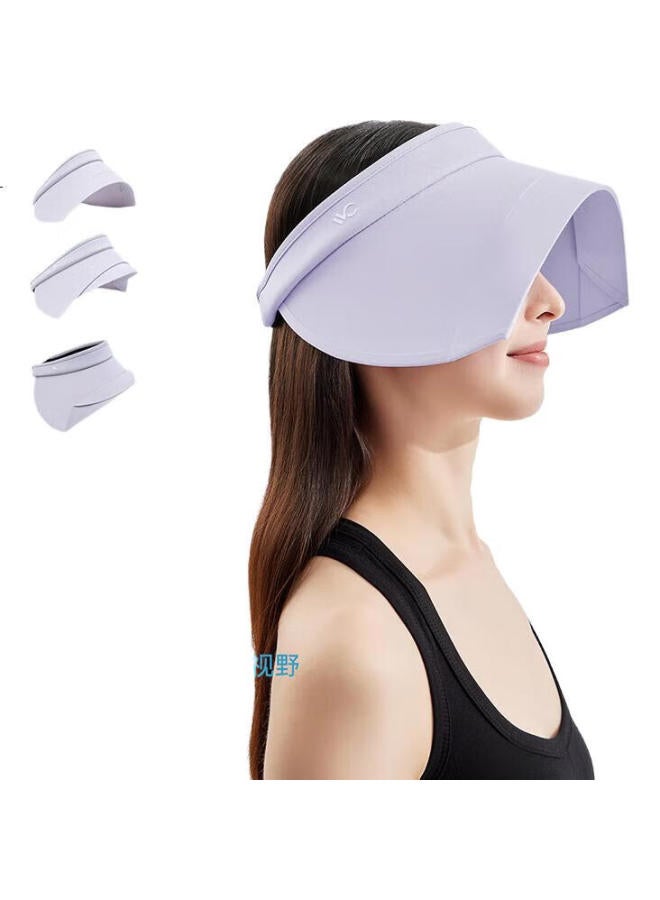Vvc Sun Protection Hat Women'S Foldable Summer Uv Protection Sun Hat Outdoor Cycling Sunshade Hat Fengxin Purple One Size - Image 2