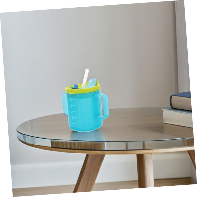 2 Pack Leakproof Straw Sippy Cup With Handle For Kids And Elderly Blue - Image 1