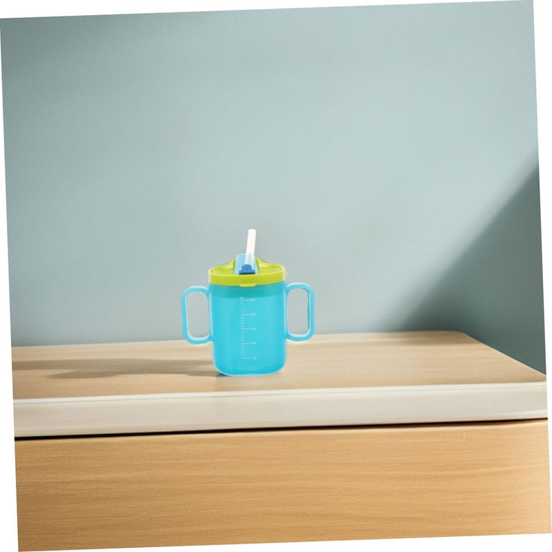 2 Pack Leakproof Straw Sippy Cup With Handle For Kids And Elderly Blue - Image 2