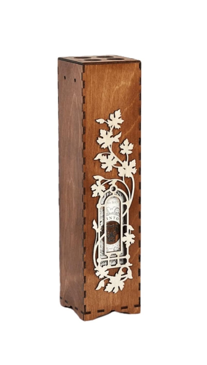 WedooZy WedooZy Wooden Bottle Case Latest Collection Elegant Portable Handcrafted Bottle Box for Storage Gift Item for Festival Birthday Anniversary Wedding Color Brown  - Image 2