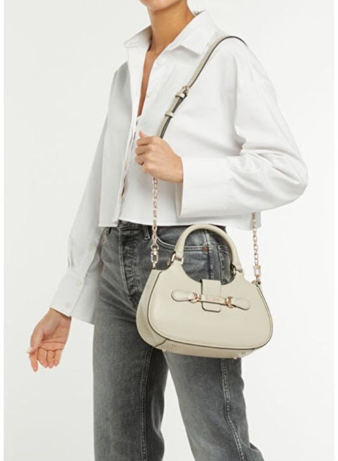 GUESS Nolana Crescent Shoulder Bag – Bone White - Image 4