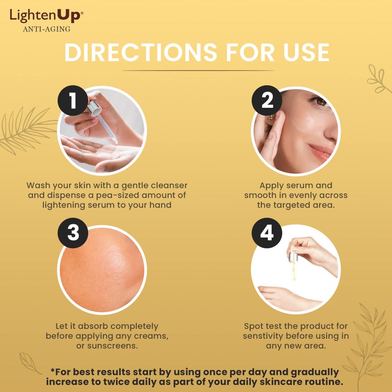 OMIC LIGHTEN-UP سيروم تفتيح البشرة OMIC، 1 أونصة سائلة / 30 مل، للوجه، الإبطين، اليدين، الركبتين والجسم، مع زيت الأركان وزبدة الشيا - Image 3
