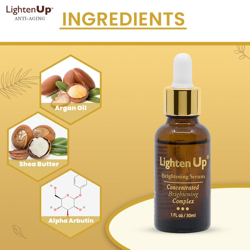 OMIC LIGHTEN-UP سيروم تفتيح البشرة OMIC، 1 أونصة سائلة / 30 مل، للوجه، الإبطين، اليدين، الركبتين والجسم، مع زيت الأركان وزبدة الشيا - Image 2