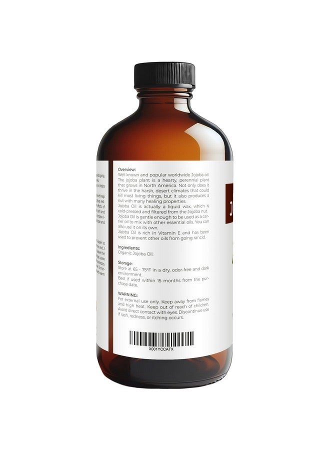 velona Usda Certified Organic Jojoba Oil - 16 Oz In Glass Bottle | 100% Pure And Natural | Golden, Unrefined, Cold Pressed, Hexane Free - Image 2