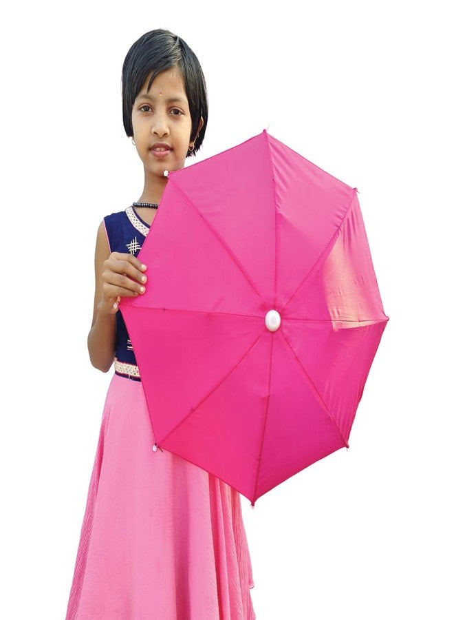 Dark Moon Hat Umbrella for Kids Plastic Hat/Cap Umbrella for Kids/Men/Women and Adults UV & Rain Protection Hat Umbrella for Kids boys and Girls pack of 1 (Pink) - Image 3
