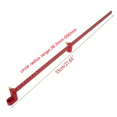 JCFANTS 550mm Woodworking Scribing Compass,Adjustable Large Size Circle Drawing Tool, Precision Marking Ruler, Durable Hand Tool for Woodworking Layout and Crafting, (Red) - Image 2