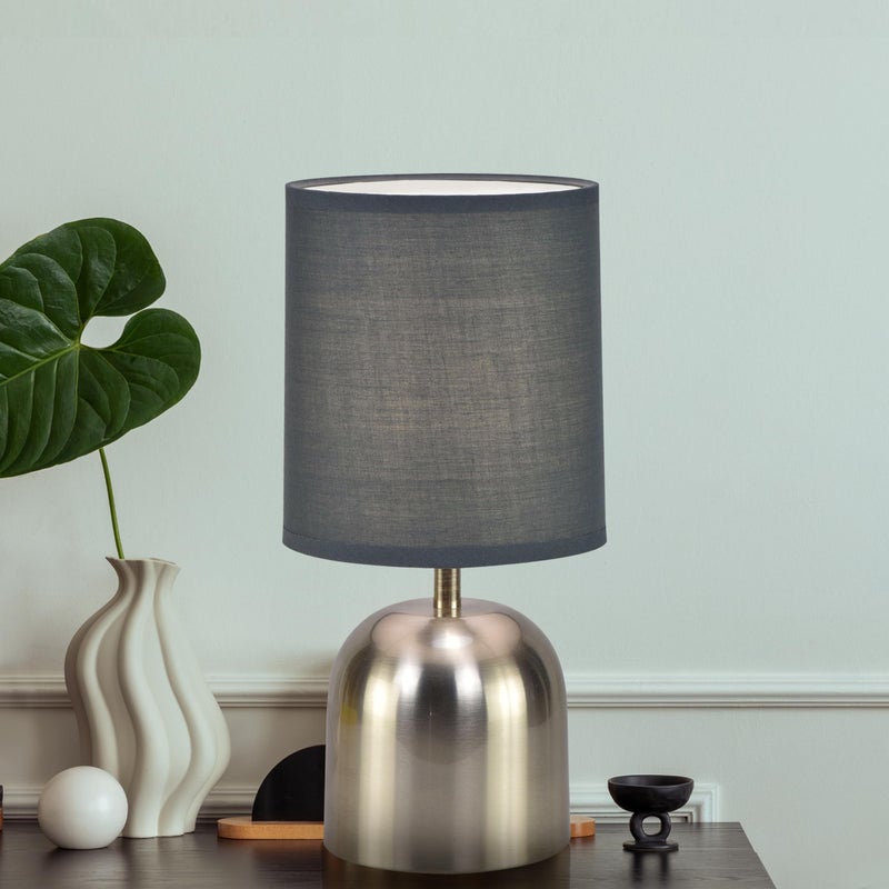 MAGIK Silver Shot LED Table Lamp (Nickel & Warm Grey Finish) | Includes 5W LED Bulb | Elegant Decorative Lamp for Bedroom, Living Room & Office | Compact Design | Ready to Use - Image 5